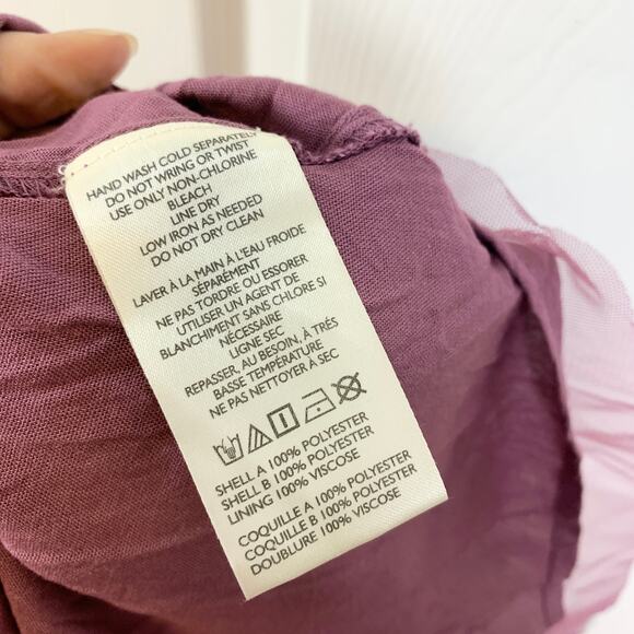 Anthropologie Maeve Tiered Tulle Polka Dot Midi Maxi Skirt Pink Purple Small - Picture 8 of 8